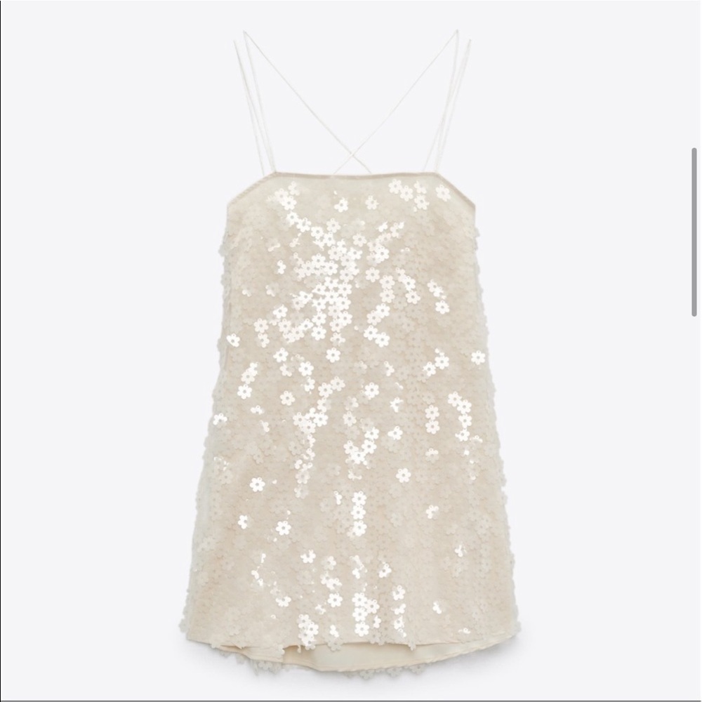 Zara flower sequin dress